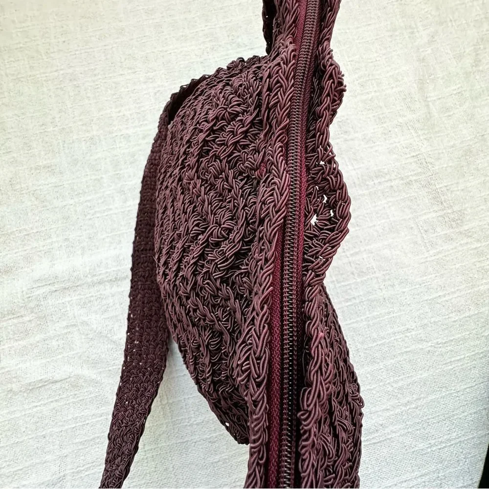 R&G Designs Maroon Tie Knot Boho Casual Purse Shoulder Bag Hand Made